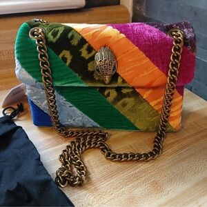 Kurt Geiger London Mini Kensington bag featuring soft striped velvet!